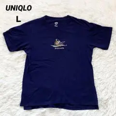 ＵＴ　ユニクロ　半袖Tシャツ　ディズニー　アラジン　刺繍　ネイビー　Ｌ
