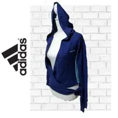 【超美品】adidas パーカー ランニング用 スポーツ 青 ✓280