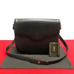 ほぼ未使用 イヴサンローラン YSL レザー ショルダーバッグ ポシェット 黒