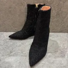 ロシャス　ROCHAS サイドジップ　ショートブーツ　ブラック　黒　22.5