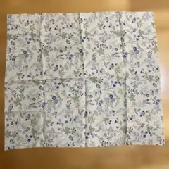 花柄 綿生地 ホワイト グリーン ブルー