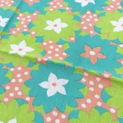 ヴィンテージファブリック　花柄オレンジ・緑・青