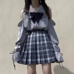 L ❤️❤️ ❤️❤️レディース学院風グレーサイズ ★新品未使用★