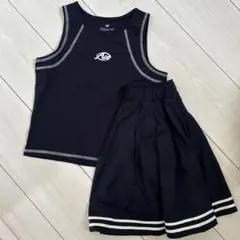 H&M ネイビー Aceロゴ タンクトップ＆スカートセット