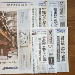 日本経済新聞、朝刊、 8月22日-25日、4日分+日経プラス1