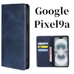 Google Pixel9a ケース 手帳型 スリム カバー グーグル ネイビー