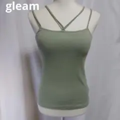 gleam キャミソール フォルダーネックキャミ カップ付き
