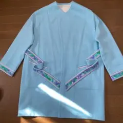 美品 レオナール スカイブルー ウールコート