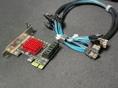 SATA増設ボード + 4 in 1 SATAケーブル セット