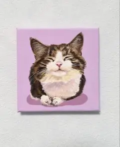 原画　猫　アクリル画　手描き　絵画