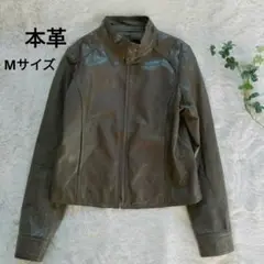 本革レザージャケット ブラウン Mサイズ 千趣会 ラムレザー 山羊ゴートレザー