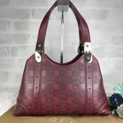 極美品✨希少✨ グッチ ハンドバッグ ホースビット エンボス ボルドー