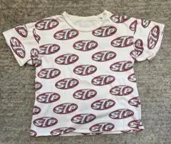 80-90s ビンテージ STP ロゴ染み込みプリント 総柄 Tシャツ