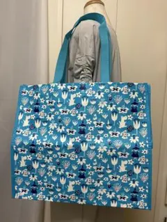 ムーミン　MOOMINトートバッグ ショッピングバッグ レジャーバッグ　水色