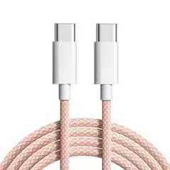 ピンク　1miPhone16シリーズ対応 USB-C to USB-C ケーブル