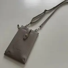 スマホショルダー　グレー ストラップ取り外し可