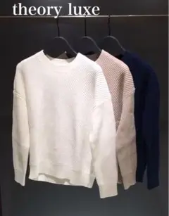 【美品】セオリーリュクス ネイビー クルーネックニット サイズ38