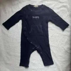 【お値段交渉歓迎】SHIPS ネイビー ロンパース　80cm