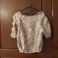 専用ページ 花柄 ピンク ジャガードブラウス、花柄イージーパンツ