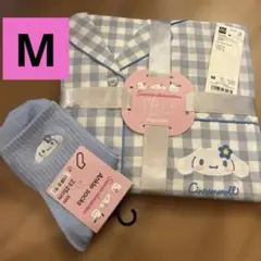 GU【新品】M シナモン コットンパジャマ 半袖&ショートパンツ &靴下 セット