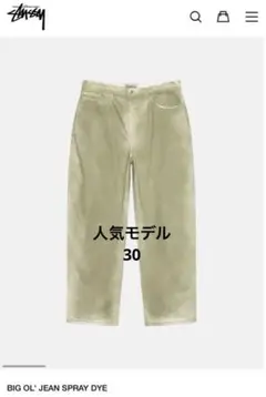 【人気】Stussy BIG OL' JEAN SPRAY DYE olive Stussy Spray Dye Olive Big Ol Jeans Size 32 | eBay