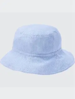 ユニクロ UVカットハット ヒッコリーストライプ BLUE BABY M/L