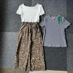 女児　120 130㎝　まとめ売り　レオパード　パンツ　半袖　ボーダー　ヘソだし