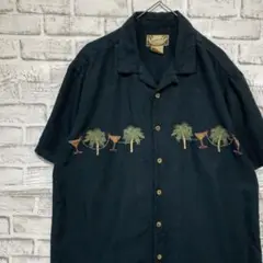 半袖シャツ！アロハ　ブラックL 23