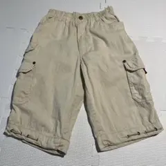 ベージュ カーゴハーフパンツ サイドポケット付き