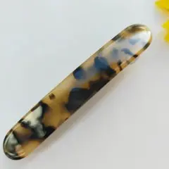 シンプル薄いべっ甲柄バレッタ　8.2cm/1.2cm　アセテート　NO.43