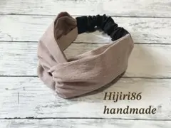 夏にオススメNo.413モカシャンブレー クロスターバン ヘアバンド ターバン