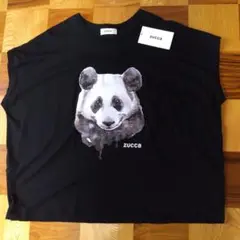 【新品未使用】ズッカ　Ｔシャツ　パンダ柄　ブラック