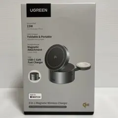 UGREEN MagFlow Qi2 ワイヤレス充電器 3in1 Magsafe