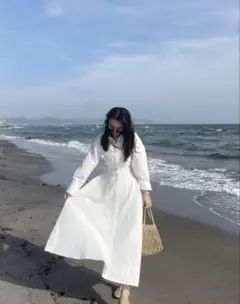 気まぐれお値下げ中MAVIMOON mavimoon ロングワンピース　ホワイト