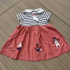 ファミリア　マリン風半袖ワンピース 100cm
