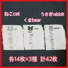 ねこ くま うさぎ セット 各14枚×3種 計42枚