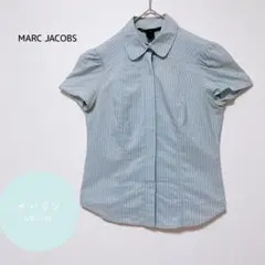 MARC JACOBS 半袖シャツ ストライプ柄 M ブルー系 大人可愛い