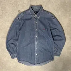 Polo by Ralph Lauren　デニムシャツ　赤ポニー　刺繍　90s