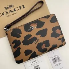 COACH コーチ ダブルジップ ポーチ財布 緑色 水色 リストレット