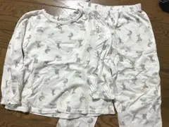 動物と月の柄 100cm 長袖パジャマ