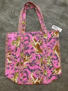 Summer sale!トラ柄ピンクトートバッグ (E79)