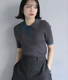 cheriella 配色ポロリブニット　半袖