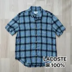 LACOSTE チェック柄 半袖シャツ 39