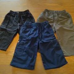 150　ハーフパンツ 3点セット 黒 紺 グレー