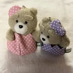 [匿名発送]ted2 イースターぬいぐるみ ピンク＆パープル 2点 マスコット