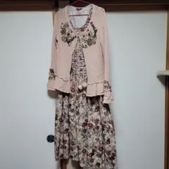 【身幅大きくお直し有り】ピンクハウス ワンピースとカーディガンset