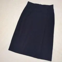 COMME CA MODELS ひざ丈タイトスカート　13号　ネイビーストライプ