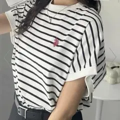 ジーラ【GeeRA】ストライプ 半袖Tシャツ Mサイズ