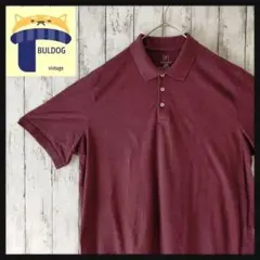 アメリカ古着　半袖ポロシャツ　GEORGE　XL　無地　くすみワイン