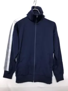 Spranfer ライン入りジャージジャケット 国産レトロ M ネイビー